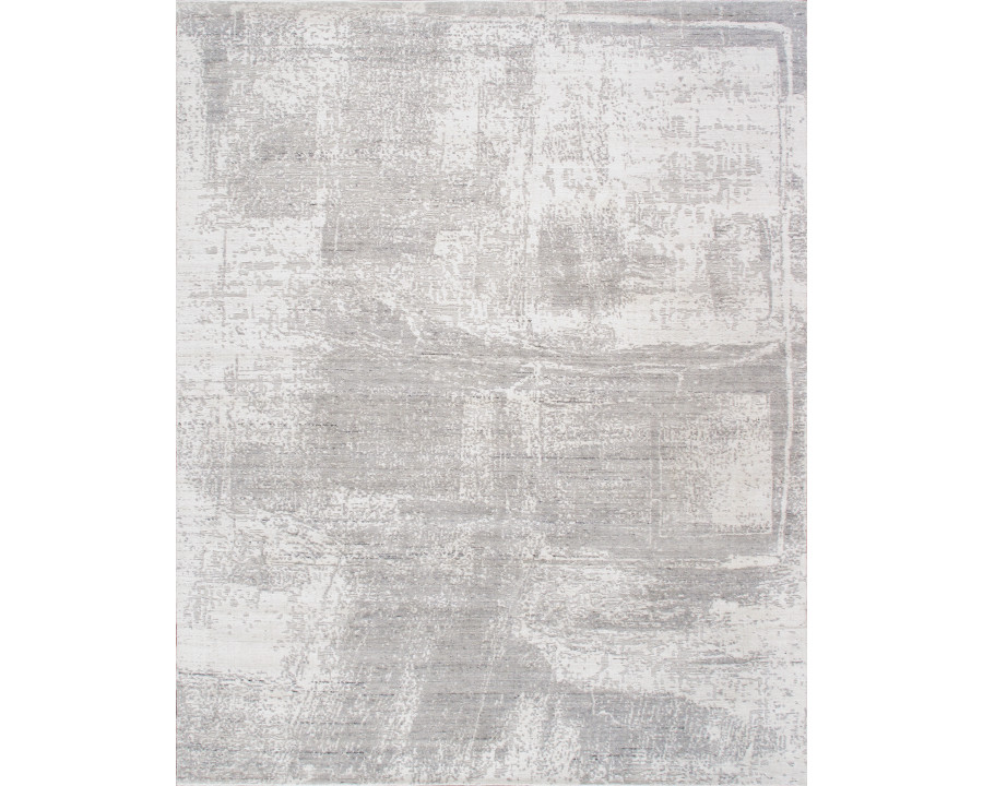 Pasargad - Amari Collection Hand-Loomed Bamboo Silk/Wool Area Rug in Ivory/Gray, 97" x 121" (PDC-137G 8x10)