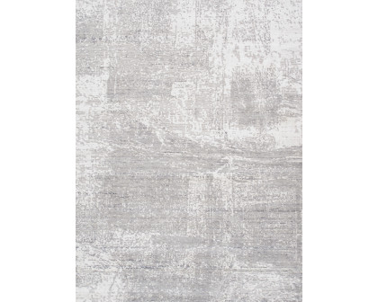 Pasargad - Amari Collection Hand-Loomed Bamboo Silk/Wool Area Rug in Ivory/Gray, 97" x 121" (PDC-137G 8x10)