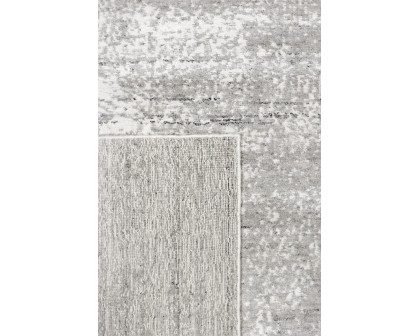 Pasargad - Amari Collection Hand-Loomed Bamboo Silk/Wool Area Rug in Ivory/Gray, 97" x 121" (PDC-137G 8x10)