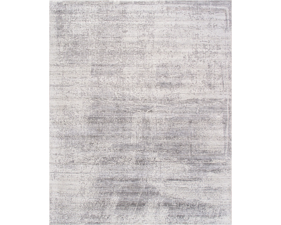 Pasargad - Amari Collection Hand-Loomed Bamboo Silk/Wool Area Rug in Silver/Gray, 97" x 121" (PDC-137S 8x10)