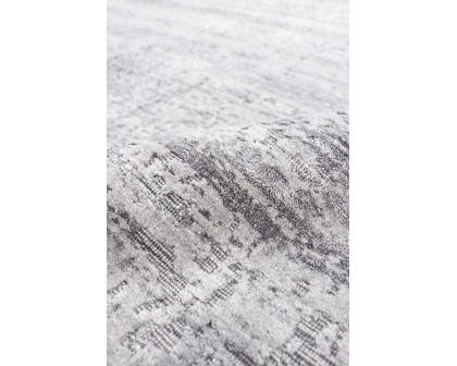 Pasargad - Amari Collection Hand-Loomed Bamboo Silk/Wool Area Rug in Silver/Gray, 97" x 121" (PDC-137S 8x10)