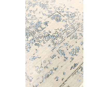 Pasargad - Transitional Collection Hand-Knotted Bamboo Silk/Wool Area Rug in Silver/L. Blue, 69" x 108" (pdc-1866 6x9)