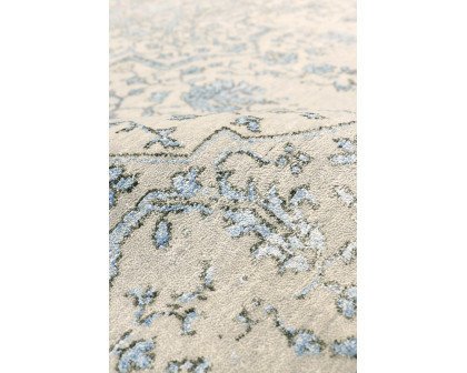 Pasargad - Transitional Collection Hand-Knotted Bamboo Silk/Wool Area Rug in Silver/L. Blue, 69" x 108" (pdc-1866 6x9)