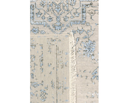 Pasargad - Transitional Collection Hand-Knotted Bamboo Silk/Wool Area Rug in Silver/L. Blue, 69" x 108" (pdc-1866 6x9)