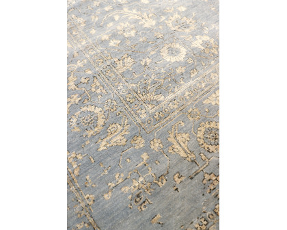 Pasargad - Transitional Collection Hand-Knotted Bamboo Silk/Wool Area Rug in L. Blue/Gold, 107" x 141" (pdc-1980 9x12)