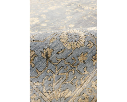 Pasargad - Transitional Collection Hand-Knotted Bamboo Silk/Wool Area Rug in L. Blue/Gold, 107" x 141" (pdc-1980 9x12)