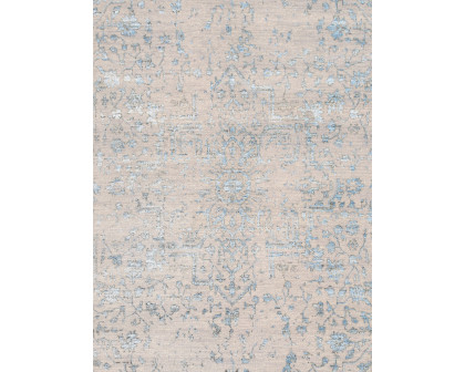 Pasargad - Transitional Collection Hand-Knotted Bamboo Silk/Wool Area Rug in Silver/L. Blue, 71" x 108" (pdc-245 6x9)