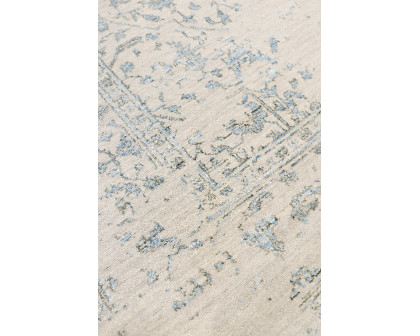 Pasargad - Transitional Collection Hand-Knotted Bamboo Silk/Wool Area Rug in Silver/L. Blue, 71" x 108" (pdc-245 6x9)