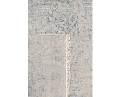 Pasargad - Transitional Collection Hand-Knotted Bamboo Silk/Wool Area Rug in Silver/L. Blue, 71" x 108" (pdc-245 6x9)