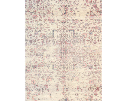 Pasargad - Transitional Collection Hand-Knotted Bamboo Silk/Wool Area Rug in Silver/Copper, 97" x 119" (pdc-2498 8x10)