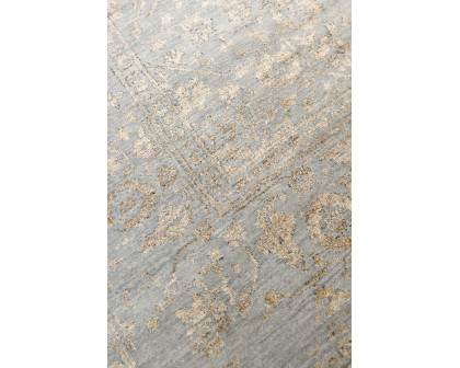 Pasargad - Transitional Collection Hand-Knotted Bamboo Silk/Wool Area Rug in Blue/Gold, 93" x 120" (pdc-2779 8x10)