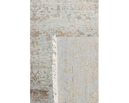 Pasargad - Transitional Collection Hand-Knotted Bamboo Silk/Wool Area Rug in Blue/Gold, 93" x 120" (pdc-2779 8x10)