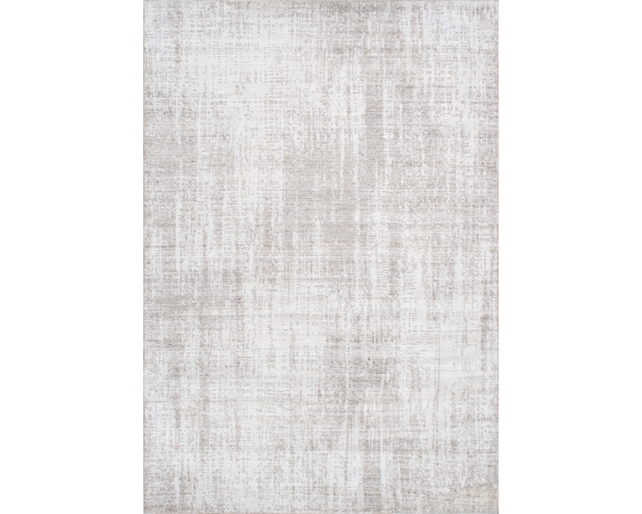 Pasargad - Amari Collection Hand-Loomed Bamboo Silk/Wool Area Rug in Taupe/Ivory, 63" x 92" (PDC-38T 5x8)