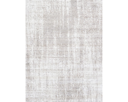 Pasargad - Amari Collection Hand-Loomed Bamboo Silk/Wool Area Rug in Taupe/Ivory, 63" x 92" (PDC-38T 5x8)