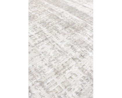 Pasargad - Amari Collection Hand-Loomed Bamboo Silk/Wool Area Rug in Taupe/Ivory, 63" x 92" (PDC-38T 5x8)