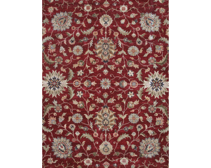 Pasargad - Agra Collection Hand-Knotted Lamb's Wool Area Rug in Red/Beige, 116" x 159" (PDC-504 10X13)