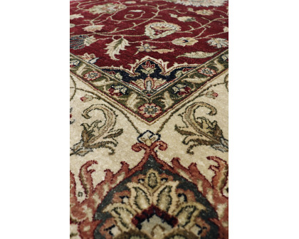 Pasargad - Agra Collection Hand-Knotted Lamb's Wool Area Rug in Red/Beige, 116" x 159" (PDC-504 10X13)