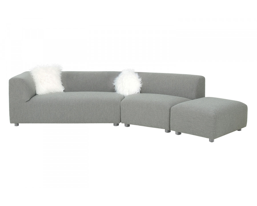 Pasargad - Portfino Modern Sectional Sofa with 2 Fur Pillow