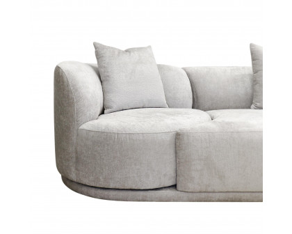 Pasargad - Cielo Sofa Set with Swivel Chairs and Ottoman in Beige, Poly Fabric