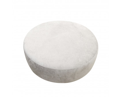 Pasargad Cielo Swivel Base Ottoman - Beige, Poly Fabric