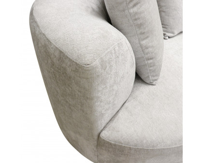 Pasargad - Cielo Sofa with Swivel Base Ottoman and 2 Pillows in Beige, Poly Fabric