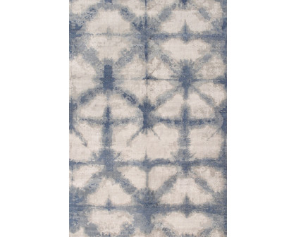 Pasargad - Shibori Collection Hand-Loomed Silver/Blue Bamboo Silk and Wool Area Rug PEL-12