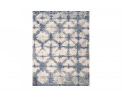 Pasargad - Shibori Collection Hand-Loomed Silver/Blue Bamboo Silk and Wool Area Rug PEL-12