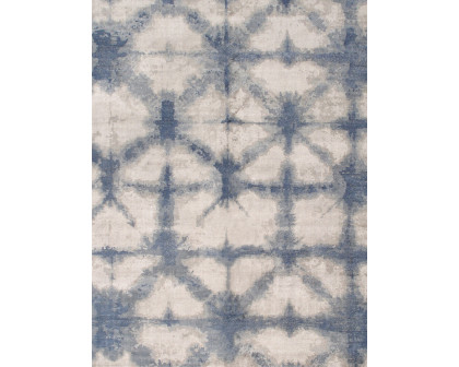 Pasargad - Shibori Collection Hand-Loomed Silver/Blue Bamboo Silk and Wool Area Rug PEL-12