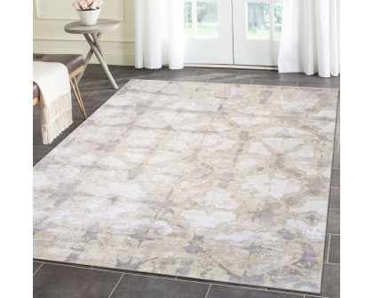 Pasargad Shibori Collection Hand-Loomed Bamboo Silk/Wool Area Rug - Ivory/L. Gold, 120" x 168" (PEL-14 10x14)