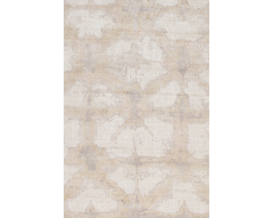 Pasargad - Shibori Collection Hand-Loomed Ivory/L. Gold Bamboo Silk and Wool Area Rug PEL-14