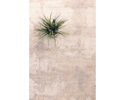 Pasargad - Shibori Collection Hand-Loomed Ivory/L. Gold Bamboo Silk and Wool Area Rug PEL-14