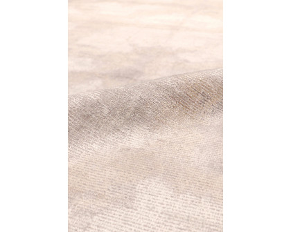 Pasargad Shibori Collection Hand-Loomed Ivory/L. Gold Bamboo Silk and Wool Area Rug (PEL-14 8X10) - 96'' x 120''