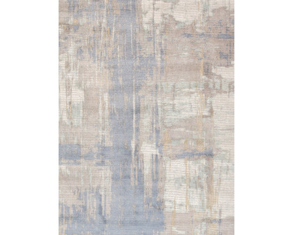 Pasargad Modern Collection Hand-Loomed Bamboo Silk/Wool Area Rug - Ivory/Blue, 120" x 168" (PEL-17 10X14)