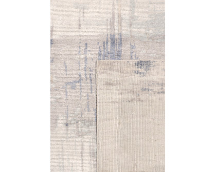 Pasargad Modern Collection Hand-Loomed Bamboo Silk/Wool Area Rug - Ivory/Blue, 120" x 168" (PEL-17 10X14)