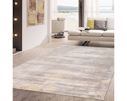 Pasargad Modern Collection Hand-Loomed Bamboo Silk/Wool Area Rug - Ivory/Gold, 144" x 180" (PEL-46 12X15)