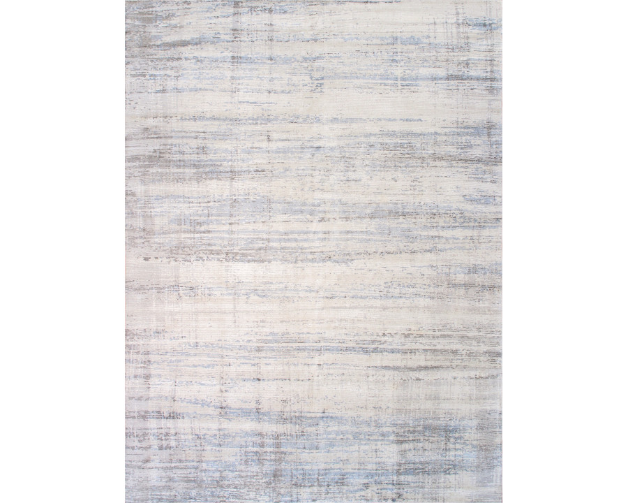 Pasargad - Modern Collection Hand-Loomed Bamboo Silk/Wool Area Rug in Silver/Blue, 144" x 180" (pel-47 12x15)