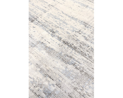 Pasargad - Modern Collection Hand-Loomed Bamboo Silk/Wool Area Rug in Silver/Blue, 144" x 180" (pel-47 12x15)