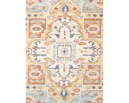 Pasargad Heritage Collection Power Loom Polypropylene/Polyester Area Rug - L. Blue/Ivory, 48" x 72" (pfh-02 4x6)