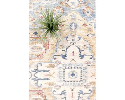 Pasargad Heritage Collection Power Loom Polypropylene/Polyester Area Rug - L. Blue/Ivory, 48" x 72" (pfh-02 4x6)