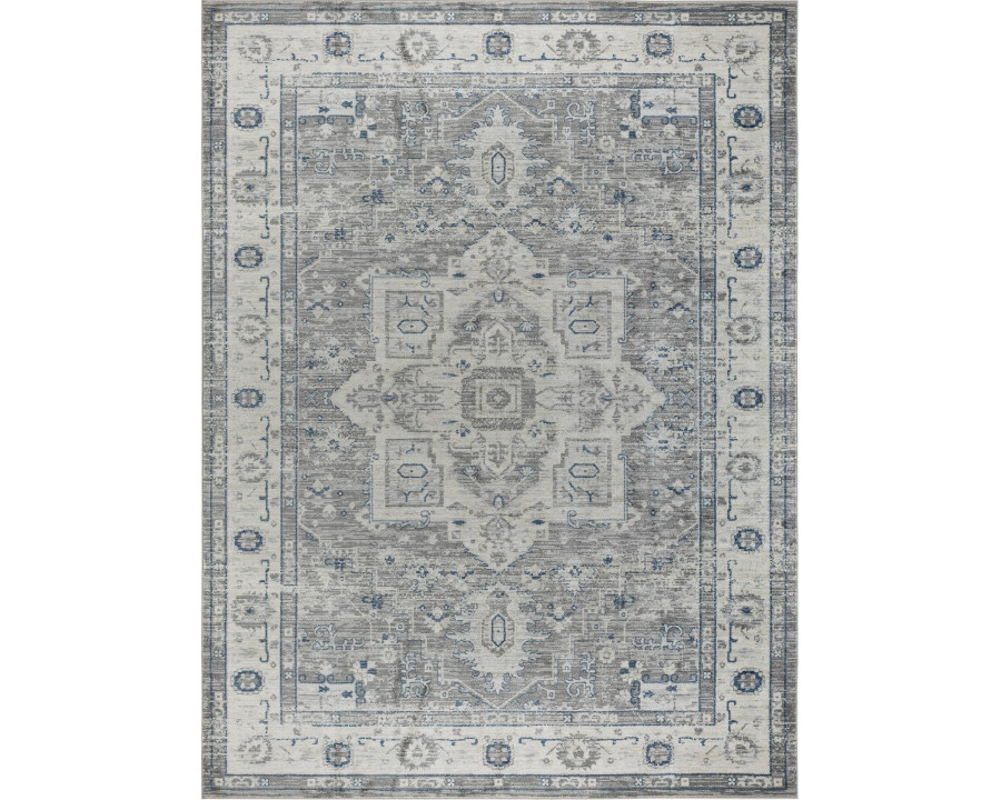 Pasargad Heritage Collection Power Loom Polypropylene/Polyester Area Rug - Gray/Ivory, 144" x 180" (pfh-02G 12x15)