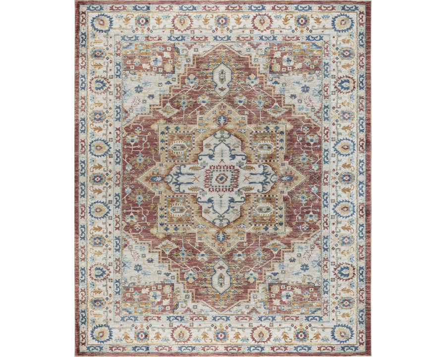 Pasargad Heritage Collection Power Loom Polypropylene/Polyester Area Rug - Rust/Ivory, 120" x 168" (pfh-02R 10x14)