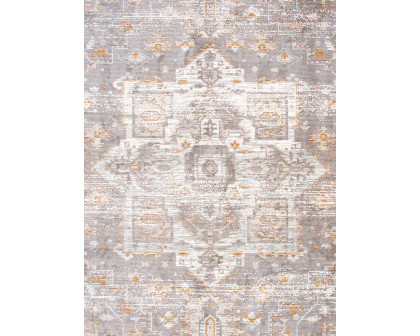 Pasargad - Heritage Collection Power-Loomed Polypropylene/Polyester Area Rug in Gray/Ivory, 120" x 168" (pfh-02sil 10x14)