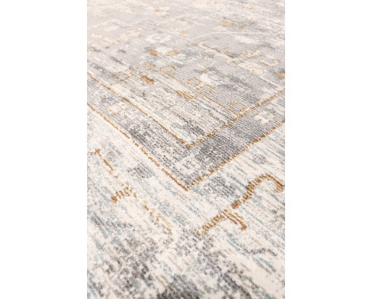 Pasargad - Heritage Collection Power-Loomed Polypropylene/Polyester Area Rug in Gray/Ivory, 120" x 168" (pfh-02sil 10x14)