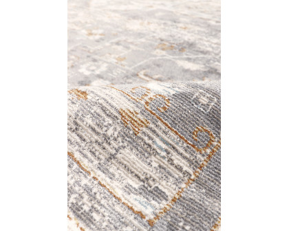 Pasargad - Heritage Collection Power-Loomed Polypropylene/Polyester Area Rug in Gray/Ivory, 120" x 168" (pfh-02sil 10x14)