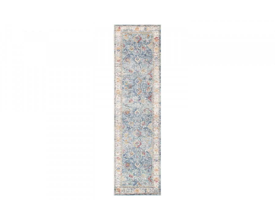 Pasargad Heritage Collection Power Loom L.Blue and Beige Area Rug (PFH-04 2.06X10) - 30'' x 120''