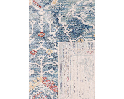 Pasargad Heritage Collection Power Loom L.Blue and Beige Area Rug (PFH-04 2.06X10) - 30'' x 120''