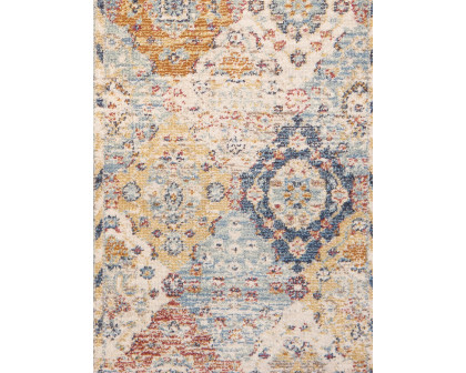 Pasargad Heritage Collection Power Loom Polypropylene/Polyester Area Rug - L. Blue/Multi, 30" x 120" (pfh-07 2.06x10)