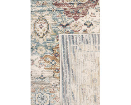 Pasargad Heritage Collection Power Loom Polypropylene/Polyester Area Rug - L. Blue/Multi, 30" x 120" (pfh-07 2.06x10)