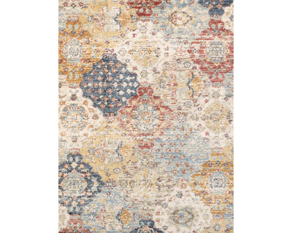 Pasargad Heritage Collection Power Loom Polypropylene/Polyester Area Rug - L. Blue/Multi, 72" x 72" (pfh-07 6xsqr)