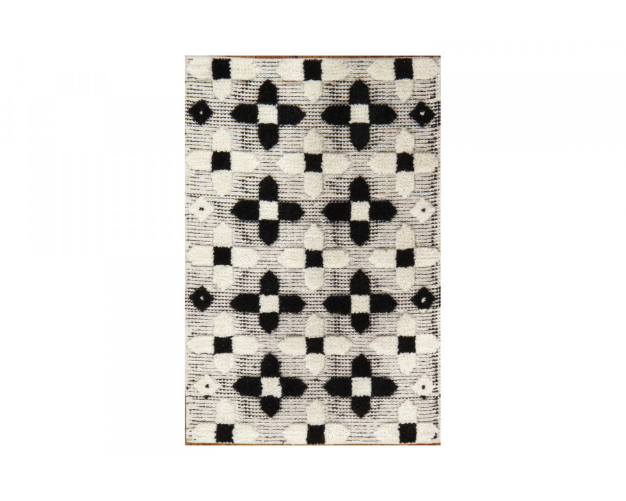 Pasargad - Modern Collection Hand-Knotted Lamb's Wool Ivory Area Rug 24'' x 36'' (PFTS-2 2X3)